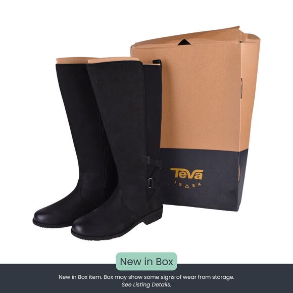 Teva Women’s Black Tall Riding Boots – Size 6 - Picture 1 of 7